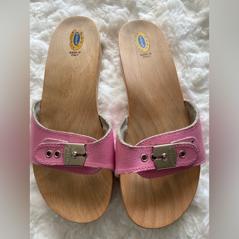 Dr Scholl's wooden sandals - PINK size 6.5